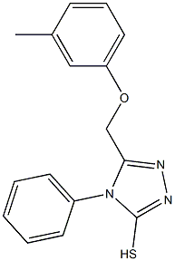 5-[(3-methylphenoxy)methyl]-4-phenyl-4H-1,2,4-triazol-3-yl hydrosulfide Struktur