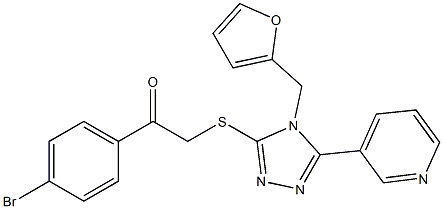 1-(4-bromophenyl)-2-{[4-(2-furylmethyl)-5-pyridin-3-yl-4H-1,2,4-triazol-3-yl]sulfanyl}ethanone Struktur