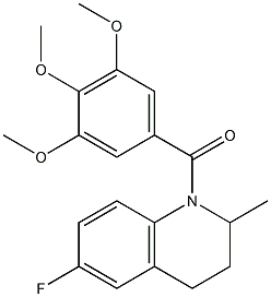 6-fluoro-2-methyl-1-(3,4,5-trimethoxybenzoyl)-1,2,3,4-tetrahydroquinoline Struktur