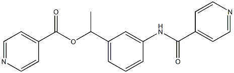 1-[3-(isonicotinoylamino)phenyl]ethyl isonicotinate Struktur