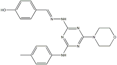 4-hydroxybenzaldehyde [4-(4-morpholinyl)-6-(4-toluidino)-1,3,5-triazin-2-yl]hydrazone Struktur