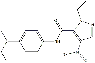 N-(4-sec-butylphenyl)-1-ethyl-4-nitro-1H-pyrazole-5-carboxamide Struktur