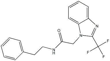 N-(2-phenylethyl)-2-[2-(trifluoromethyl)-1H-benzimidazol-1-yl]acetamide Struktur