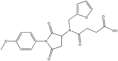 4-{(2-furylmethyl)[1-(4-methoxyphenyl)-2,5-dioxo-3-pyrrolidinyl]amino}-4-oxobutanoic acid Struktur