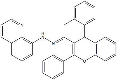 4-(2-methylphenyl)-2-phenyl-4H-chromene-3-carbaldehyde 8-quinolinylhydrazone Struktur