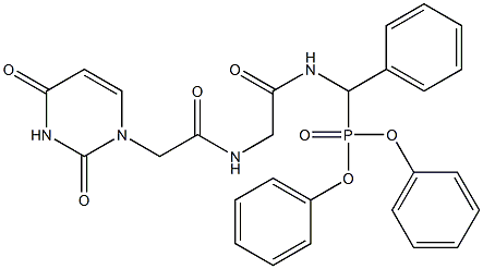 diphenyl [({[(2,4-dioxo-3,4-dihydro-1(2H)-pyrimidinyl)acetyl]amino}acetyl)amino](phenyl)methylphosphonate Struktur