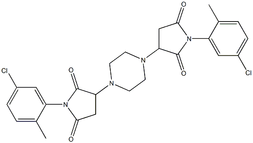 1-(5-chloro-2-methylphenyl)-3-{4-[1-(5-chloro-2-methylphenyl)-2,5-dioxopyrrolidin-3-yl]piperazin-1-yl}pyrrolidine-2,5-dione Struktur