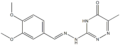 3,4-dimethoxybenzaldehyde (6-methyl-5-oxo-4,5-dihydro-1,2,4-triazin-3-yl)hydrazone Struktur