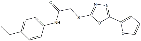 N-(4-ethylphenyl)-2-{[5-(2-furyl)-1,3,4-oxadiazol-2-yl]sulfanyl}acetamide Struktur