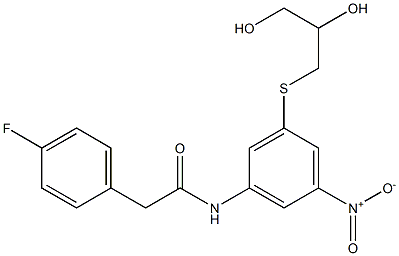 N-{3-[(2,3-dihydroxypropyl)sulfanyl]-5-nitrophenyl}-2-(4-fluorophenyl)acetamide Struktur