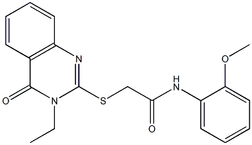 2-[(3-ethyl-4-oxo-3,4-dihydroquinazolin-2-yl)sulfanyl]-N-[2-(methyloxy)phenyl]acetamide Struktur