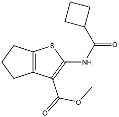 methyl 2-[(cyclobutylcarbonyl)amino]-5,6-dihydro-4H-cyclopenta[b]thiophene-3-carboxylate Struktur