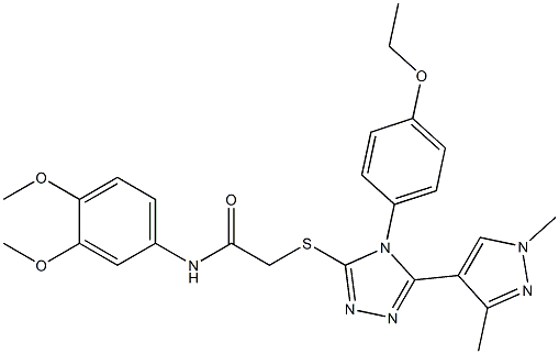 N-(3,4-dimethoxyphenyl)-2-{[5-(1,3-dimethyl-1H-pyrazol-4-yl)-4-(4-ethoxyphenyl)-4H-1,2,4-triazol-3-yl]sulfanyl}acetamide Struktur