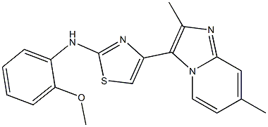 4-(2,7-dimethylimidazo[1,2-a]pyridin-3-yl)-N-(2-methoxyphenyl)-1,3-thiazol-2-amine Struktur