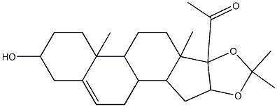 1-(2-hydroxy-4a,6a,8,8-tetramethyl-1,2,3,4,4a,4b,5,6,6a,9a,10,10a,10b,11-tetradecahydro-6bH-naphtho[2',1':4,5]indeno[1,2-d][1,3]dioxol-6b-yl)ethanone Struktur