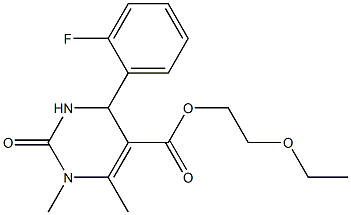 2-ethoxyethyl 4-(2-fluorophenyl)-1,6-dimethyl-2-oxo-1,2,3,4-tetrahydro-5-pyrimidinecarboxylate Struktur