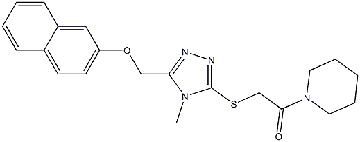 1-[({4-methyl-5-[(2-naphthyloxy)methyl]-4H-1,2,4-triazol-3-yl}sulfanyl)acetyl]piperidine Struktur