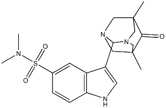 3-(5,7-dimethyl-6-oxo-1,3-diazatricyclo[3.3.1.1~3,7~]dec-2-yl)-N,N-dimethyl-1H-indole-5-sulfonamide Struktur