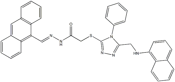 N'-(9-anthrylmethylene)-2-({5-[(1-naphthylamino)methyl]-4-phenyl-4H-1,2,4-triazol-3-yl}sulfanyl)acetohydrazide Struktur