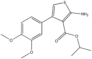 isopropyl 2-amino-4-(3,4-dimethoxyphenyl)-3-thiophenecarboxylate Struktur