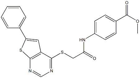 methyl 4-({[(6-phenylthieno[2,3-d]pyrimidin-4-yl)sulfanyl]acetyl}amino)benzoate Struktur