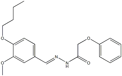 N'-(4-butoxy-3-methoxybenzylidene)-2-phenoxyacetohydrazide Struktur