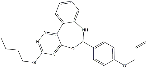 allyl 4-[3-(butylsulfanyl)-6,7-dihydro[1,2,4]triazino[5,6-d][3,1]benzoxazepin-6-yl]phenyl ether Struktur