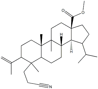 methyl 4-(2-cyanoethyl)-3-isopropenyl-15-isopropyl-4,9-dimethylandrostan-18-oate Struktur