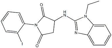 3-[(1-ethyl-1H-benzimidazol-2-yl)amino]-1-(2-iodophenyl)-2,5-pyrrolidinedione Struktur