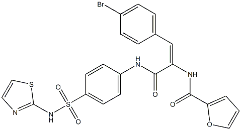 N-[2-(4-bromophenyl)-1-({4-[(1,3-thiazol-2-ylamino)sulfonyl]anilino}carbonyl)vinyl]-2-furamide Struktur