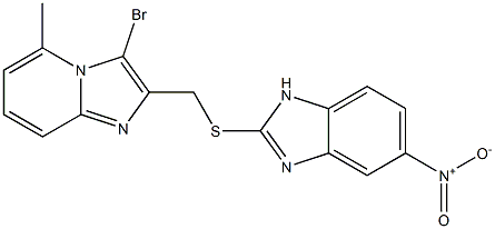 2-{[(3-bromo-5-methylimidazo[1,2-a]pyridin-2-yl)methyl]sulfanyl}-5-nitro-1H-benzimidazole Struktur