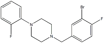 1-(3-bromo-4-fluorobenzyl)-4-(2-fluorophenyl)piperazine Struktur