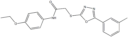 N-[4-(ethyloxy)phenyl]-2-{[5-(3-methylphenyl)-1,3,4-oxadiazol-2-yl]sulfanyl}acetamide Struktur