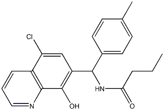 N-[(5-chloro-8-hydroxy-7-quinolinyl)(4-methylphenyl)methyl]butanamide Struktur