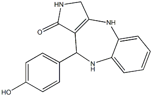 10-(4-hydroxyphenyl)-3,4,9,10-tetrahydropyrrolo[3,4-b][1,5]benzodiazepin-1(2H)-one Struktur