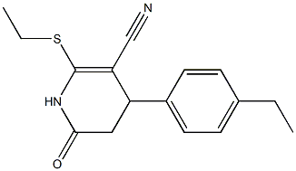 4-(4-ethylphenyl)-2-(ethylsulfanyl)-6-oxo-1,4,5,6-tetrahydro-3-pyridinecarbonitrile Struktur