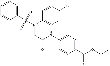 ethyl 4-({[4-chloro(phenylsulfonyl)anilino]acetyl}amino)benzoate Struktur