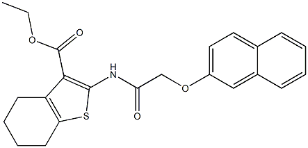 ethyl 2-{[(2-naphthyloxy)acetyl]amino}-4,5,6,7-tetrahydro-1-benzothiophene-3-carboxylate Struktur