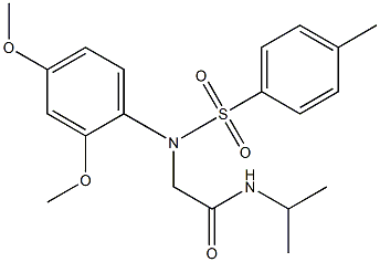 2-{2,4-dimethoxy[(4-methylphenyl)sulfonyl]anilino}-N-isopropylacetamide Struktur