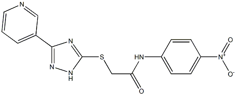 N-{4-nitrophenyl}-2-{[3-(3-pyridinyl)-1H-1,2,4-triazol-5-yl]sulfanyl}acetamide Struktur