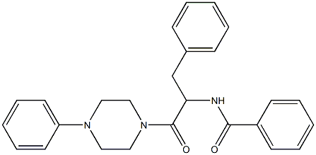 N-[1-benzyl-2-oxo-2-(4-phenyl-1-piperazinyl)ethyl]benzamide Struktur