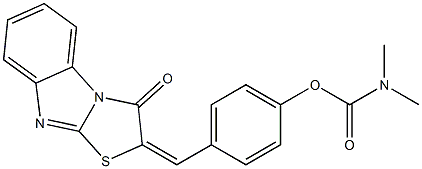 4-[(3-oxo[1,3]thiazolo[3,2-a]benzimidazol-2(3H)-ylidene)methyl]phenyl dimethylcarbamate Struktur