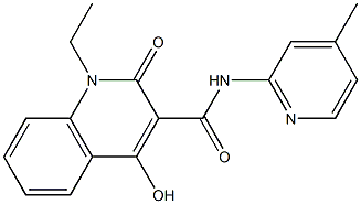 1-ethyl-4-hydroxy-N-(4-methyl-2-pyridinyl)-2-oxo-1,2-dihydro-3-quinolinecarboxamide Struktur