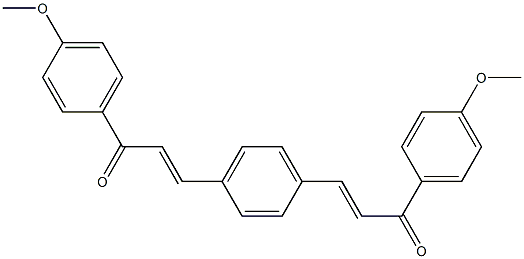 1-(4-methoxyphenyl)-3-{4-[3-(4-methoxyphenyl)-3-oxo-1-propenyl]phenyl}-2-propen-1-one Struktur