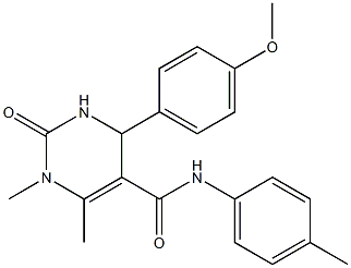 4-(4-methoxyphenyl)-1,6-dimethyl-N-(4-methylphenyl)-2-oxo-1,2,3,4-tetrahydro-5-pyrimidinecarboxamide Struktur