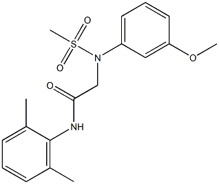 N-(2,6-dimethylphenyl)-2-[3-methoxy(methylsulfonyl)anilino]acetamide Struktur