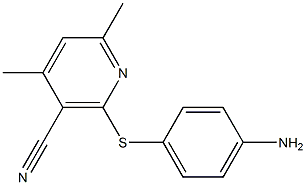 2-[(4-aminophenyl)sulfanyl]-4,6-dimethylnicotinonitrile Struktur