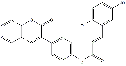 3-(5-bromo-2-methoxyphenyl)-N-[4-(2-oxo-2H-chromen-3-yl)phenyl]acrylamide Struktur