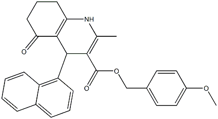 4-methoxybenzyl 2-methyl-4-(1-naphthyl)-5-oxo-1,4,5,6,7,8-hexahydro-3-quinolinecarboxylate Struktur