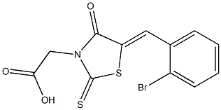 [5-(2-bromobenzylidene)-4-oxo-2-thioxo-1,3-thiazolidin-3-yl]acetic acid Struktur